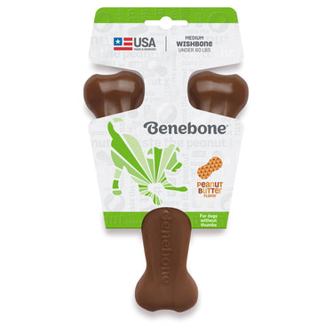 Benebone Wishbone Durable Peanut Butter-Flavored Dog Chew Toy