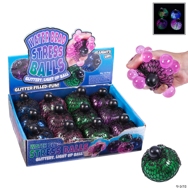 Load image into Gallery viewer, Glitter Light-Up Mesh Squeeze Balls
