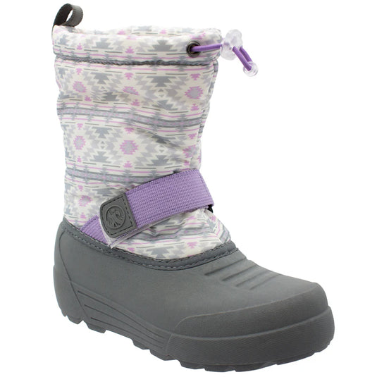 Kid's Frosty Insulated Winter Snow Boot White/Lilac Size 3