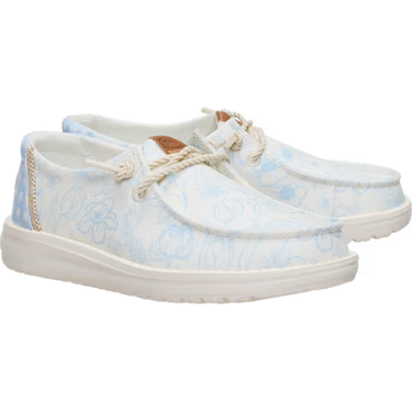 HEYDUDE Wendy Youth Garden Floral Shoe (Skyway Blue/Multi) Size C12