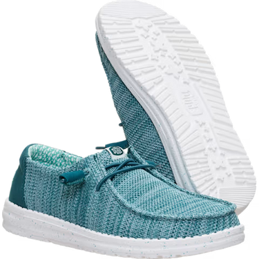 HEYDUDE Wendy Stretch Sox Shoe (Deep Teal) Size Women's 7