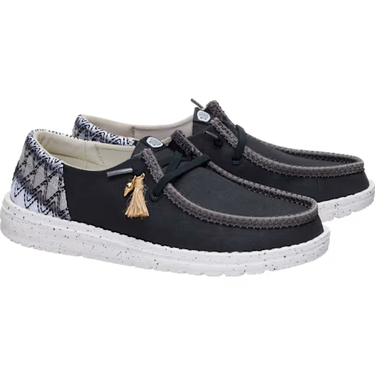 HEYDUDE Wendy Funk Beach Woven Shoe (Black/Multi) Size Women's 6