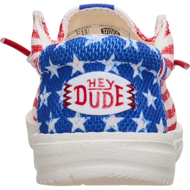 HEYDUDE Wally Youth Americana Mesh Shoe (American Flag) Size C12