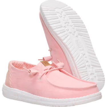 HEYDUDE Wendy Chambray Grid Shoe (Pale Pink) Size Women's 6