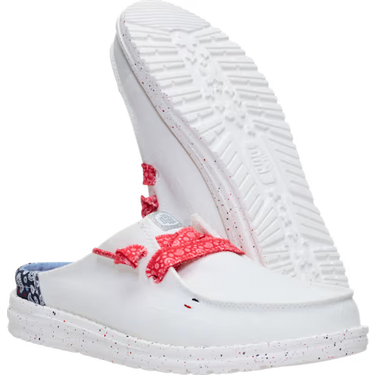 HEYDUDE Wendy Slip Americana Paisley Shoe (White/Multi) Size Women's 6