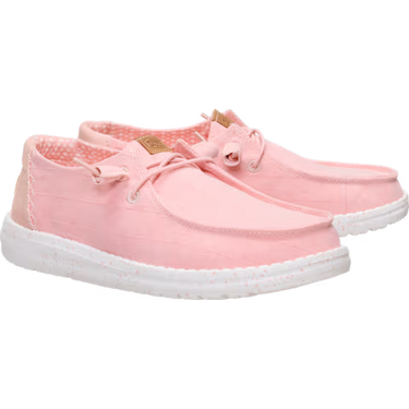 HEYDUDE Wendy Chambray Grid Shoe (Pale Pink) Size Women's 6
