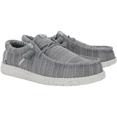 HEYDUDE Wally Stretch Sox Shoe (Grey) Size Men's 8
