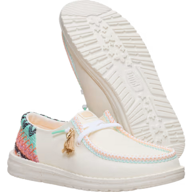 HEYDUDE Wendy Funk Beach Woven Shoe (Egret/Multi) Size Women's 7
