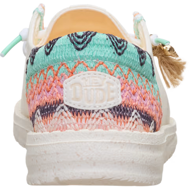 HEYDUDE Wendy Funk Beach Woven Shoe (Egret/Multi) Size Women's 7