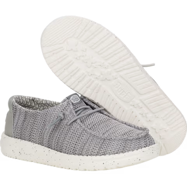 HEYDUDE Wally Youth Stretch Sox Shoe (Grey) Size C12