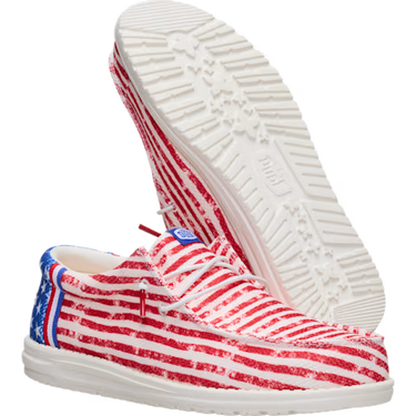 HEYDUDE Wally Americana Mesh Shoe (American Flag) Size Men's 10