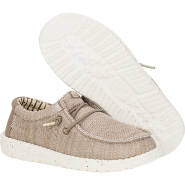HEYDUDE Wally Youth Stretch Sox Shoe (Walnut) Size C12