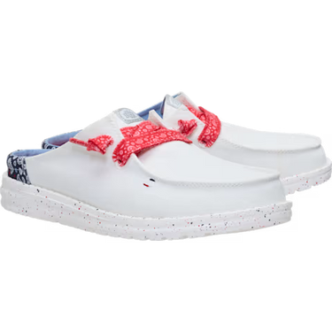 HEYDUDE Wendy Slip Americana Paisley Shoe (White/Multi) Size Women's 6