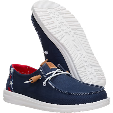 HEYDUDE Wendy Americana Stars Shoe (Navy/Multi) Size Women's 7