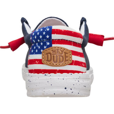 HEYDUDE Wally Youth Americana II Shoe (Navy Blazer/Multi) Size C12