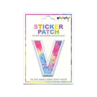 V Initial Tie Dye Sticker Patch