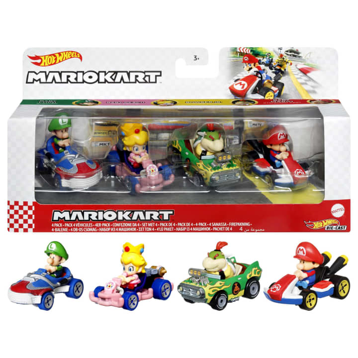 Load image into Gallery viewer, Hot Wheels Mario Kart 4 Pack Set
