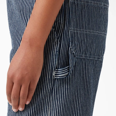 Dickies Women's Relaxed Fit Bib Shortalls (Rinsed Hickory Stripe) Size XXL