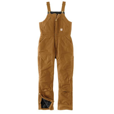Carhartt Women's Loose Fit Washed Duck Insulated Biberall (Carhartt Brown) Size XSS
