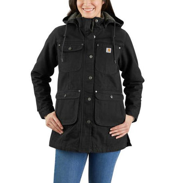 Carhartt Women's Loose Fit Weathered Duck Coat (Black) Size M