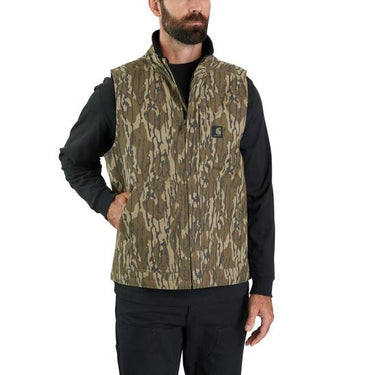 Carhartt Rugged Flex® Duck Loose Fit Sherpa-Lined Camo Mock-Neck Vest (Mossy Oak® Bottomland Camo) Size L