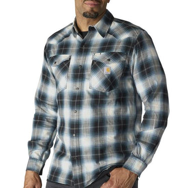 Carhartt Montana Rugged Flex™ Relaxed Fit Lightweight Long-Sleeve Snap-Front Plaid Shirt () Size 3XL