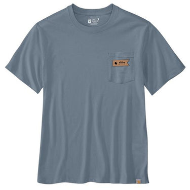 Carhartt Relaxed Fit Lightweight Short-Sleeve Pocket Script Graphic T-Shirt (Light Faded Navy) Size 3XL