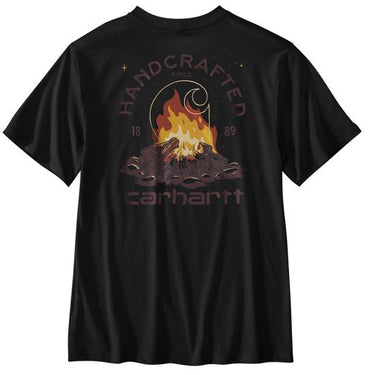Carhartt Relaxed Fit Lightweight Short-Sleeve Pocket Fire Graphic T-Shirt (Black)
