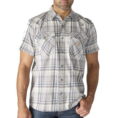 Carhartt Montana Bozeman Relaxed Short Sleeve Plaid Shirt (Carhartt Grey) Size XXL