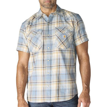 Carhartt Montana Bozeman Relaxed Short Sleeve Plaid Shirt (Rolling Thunder) Size M