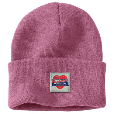 Carhartt Women's Knit Heart Patch Beanie (Rose Tint)