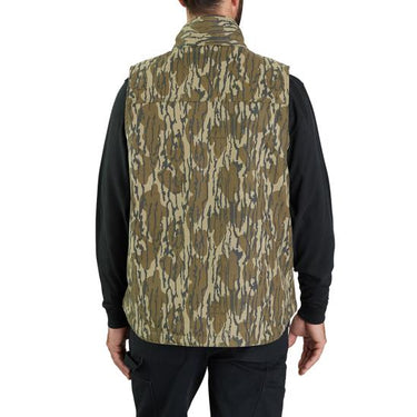 Carhartt Rugged Flex® Duck Loose Fit Sherpa-Lined Camo Mock-Neck Vest (Mossy Oak® Bottomland Camo) Size L