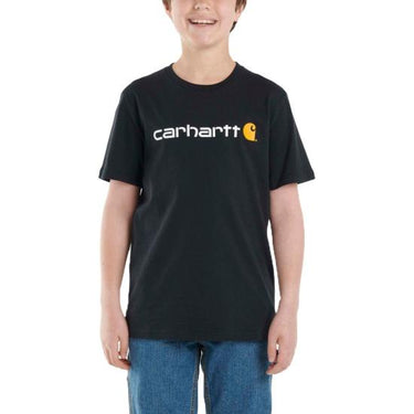 Carhartt Boys Short-Sleeve Logo T-Shirt (Black) Size L