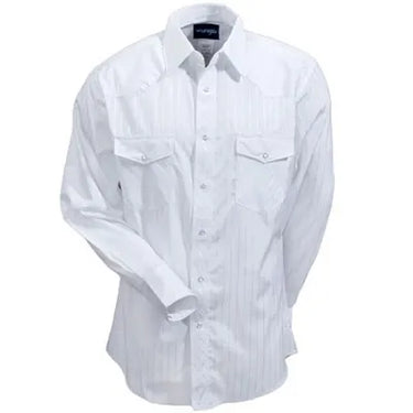 Wrangler Men's Long Sleeve Sport Shirt (White) Size XLT