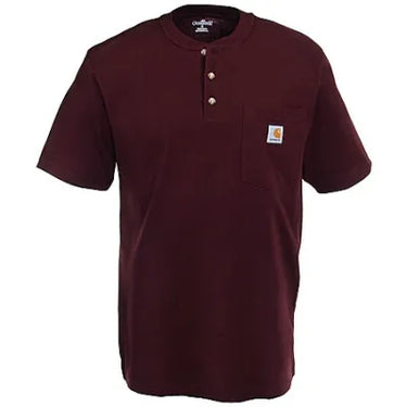 Carhartt Loose Fit Heavyweight Short-Sleeve Pocket Henley T-Shirt (Port) Size 3XL