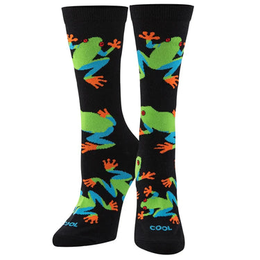 Odd Sox Tree Frogs Women's Crew Socks Size M