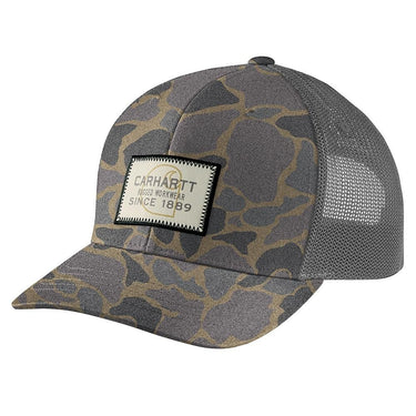 Carhartt Men's Wool Mesh-Back Camo Logo Patch Cap (Khaki)