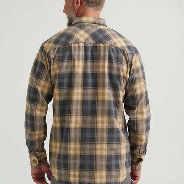 Wrangler Men's Riggs Workwear Flannel Foreman Plaid Work Shirt (Asphalt) Size XL