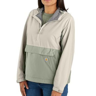 Carhartt Women's Rain Defender® Loose Fit Lightweight Packable Anorak (Chalk/Sage) Size M