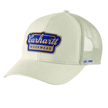 Carhartt Rugged Flex® Twill Mesh-Back Script Patch Cap (Chalk)
