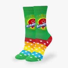 Odd Sox Airheads Xtreme Rainbow Green Women's Crew Socks Size M