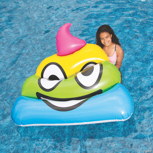 Inflatable Jumbo Poop Emoji Pool Float