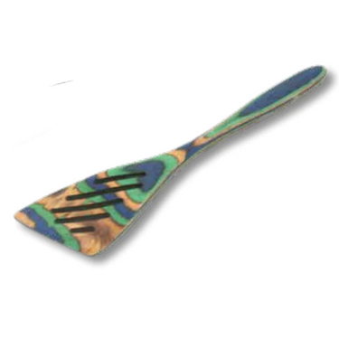 Island Bamboo Pakka Mini Slotted Spatula Peacock