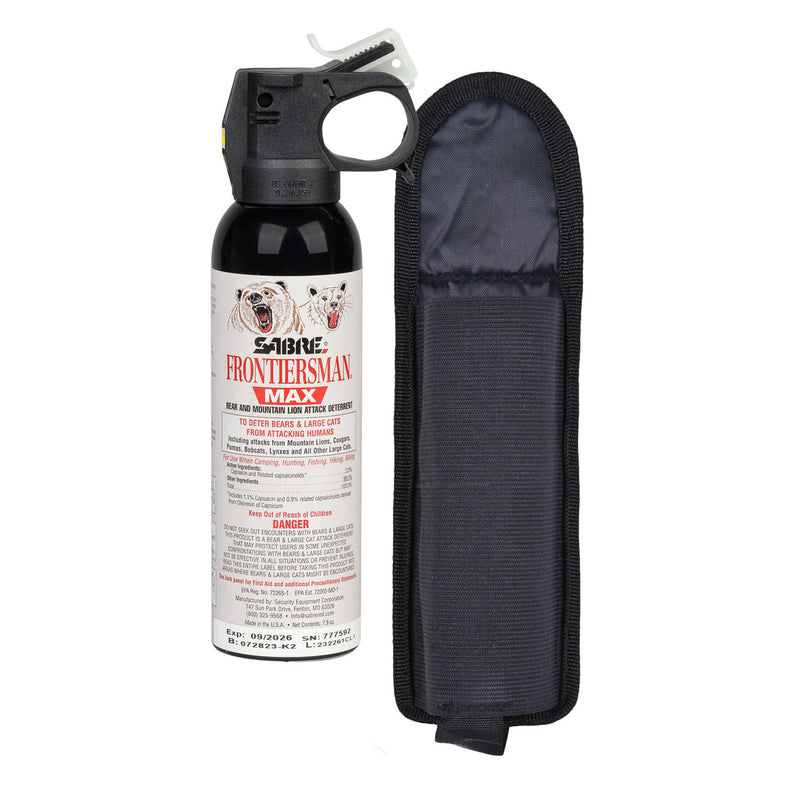 Load image into Gallery viewer, FRONTIERSMAN MAX 7.9 OZ. BEAR &amp; MOUNTAIN LION SPRAY WITH BELT HOLSTER
