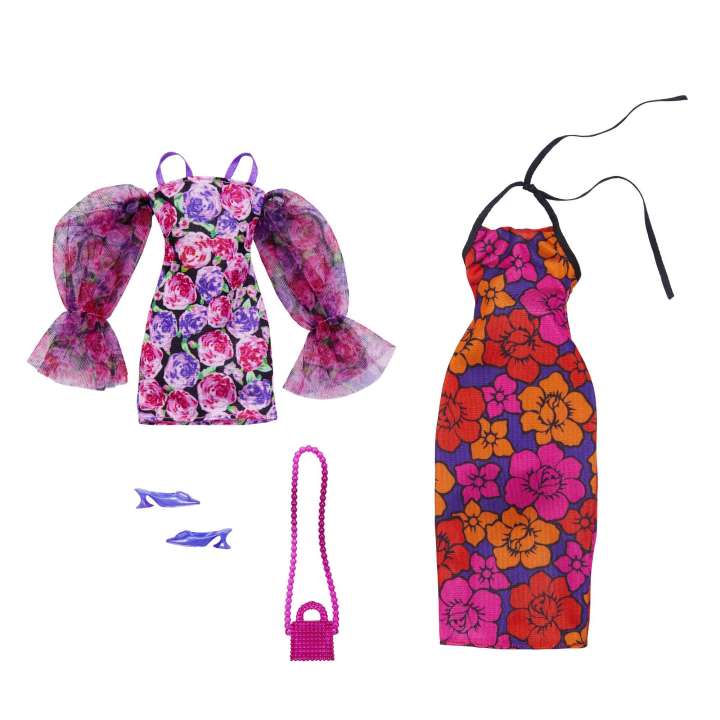 Load image into Gallery viewer, Barbie Clothes, Floral-themed Fashion And Accessory 2-Pack
