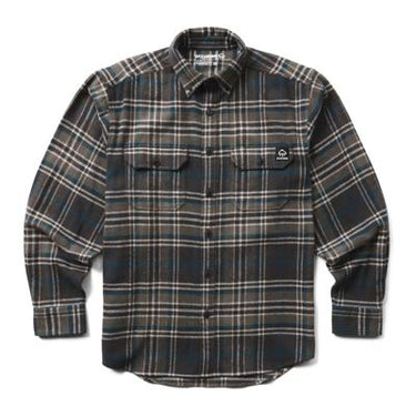 Wolverine Men's Glacier Heavyweight Long Sleeve Flannel Shirt (Gunmetal Plaid) Size L