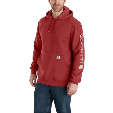 Carhartt Loose Fit Midweight Logo Sleeve Graphic Hoodie (Crabapple Red) Size XLT
