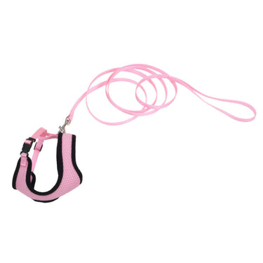 Coastal Comfort Soft Adjustable Mesh Cat Harness & Leash Combo (Pink)