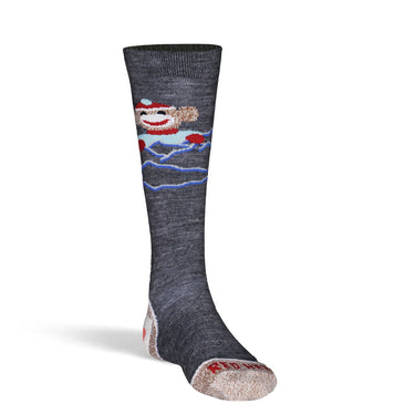 Fox River Kid's Monkey Ski, Monkey Do Lightweight Over-the-Calf Ski and Snowboard Sock (Iron) Size M