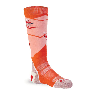 Fox River Kid's Monkey'n Around Medium Weight Over-the-Calf Ski and Snowboard Sock (Clay) Size M